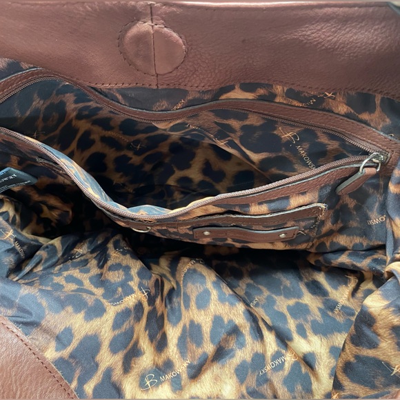 EUC B. Makowsky Leather Brown Sloughy Shoulder Bag - Picture 10 of 16